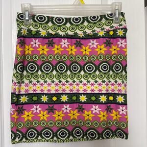 Always green floral pink mini skirt size S